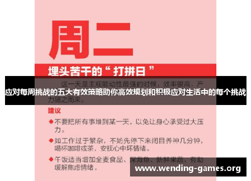 应对每周挑战的五大有效策略助你高效规划和积极应对生活中的每个挑战